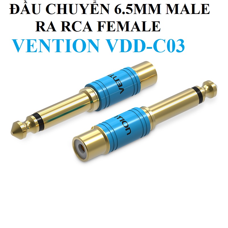 [ 6.5 ra RCA ] Đầu chuyển 6.5mm Male ra RCA Female Vention VDD-C03 _ Hàng chính hãng