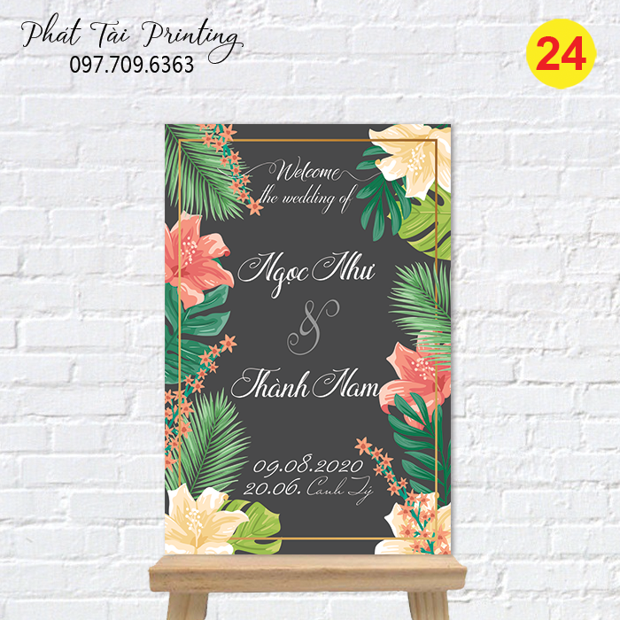 Bảng Welcome trang trí đám cưới MS 24