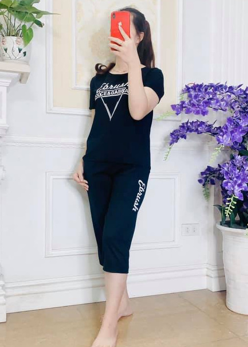 Bộ mặc nhà chất cotton hình in nhẹ nhàng