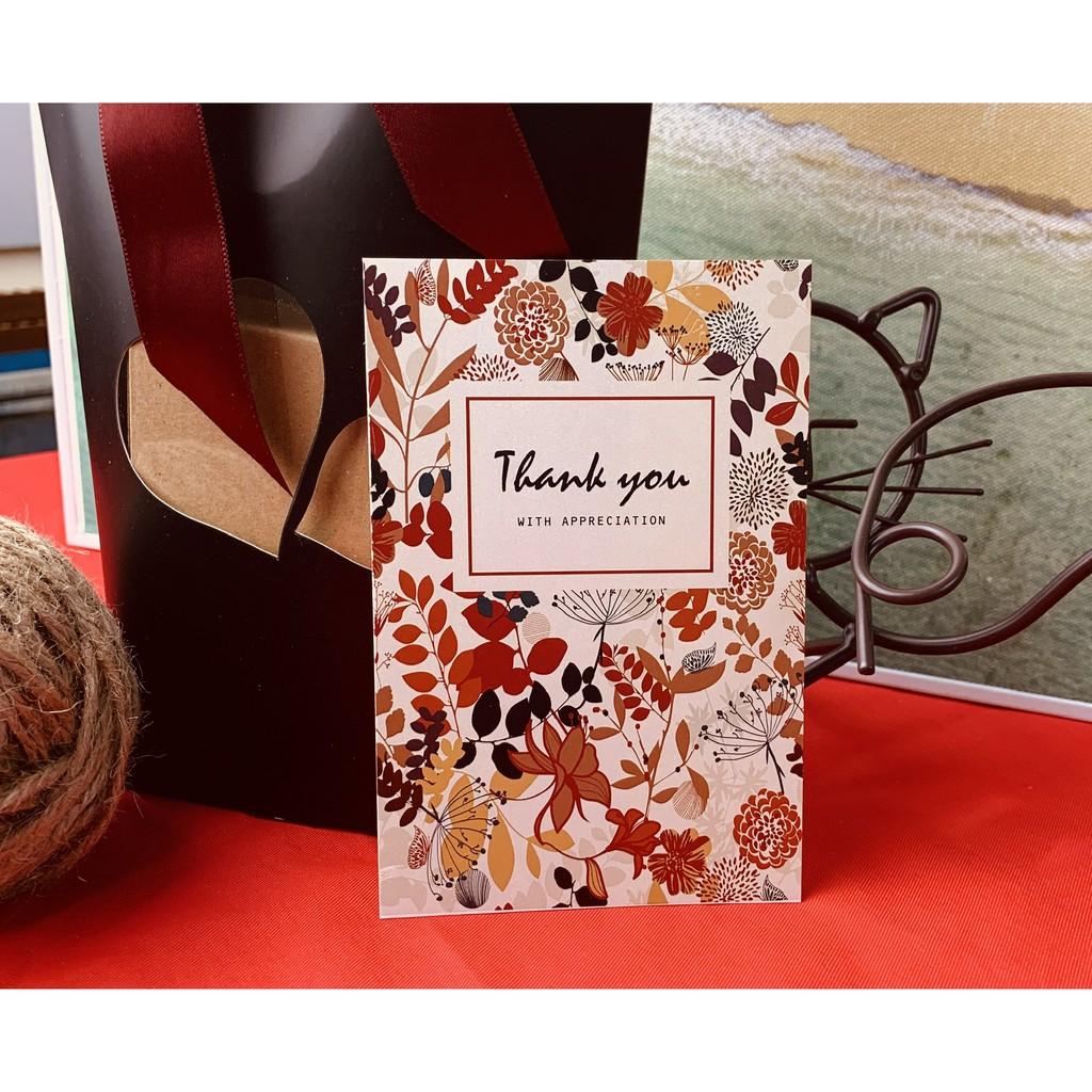 Thiệp Cảm ơn,Thank you card đẹp 12*17cm in giấy mỹ thuật ánh trai kèm phong bì