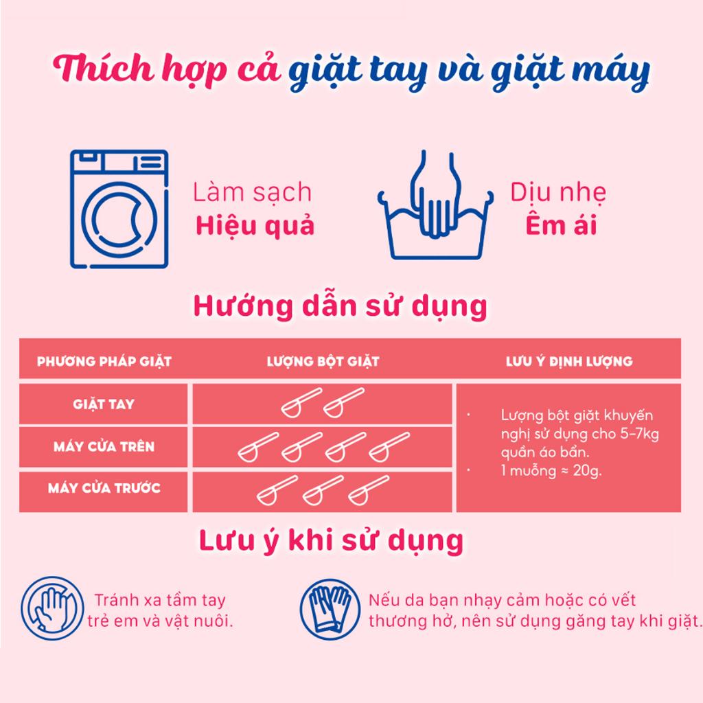 Bột Giặt TOPGIA Hương Nước Hoa Pháp, Nano Kháng Cặn, An Toàn Chăm Sóc Da Tay, Đánh Bay Vết Bẩn