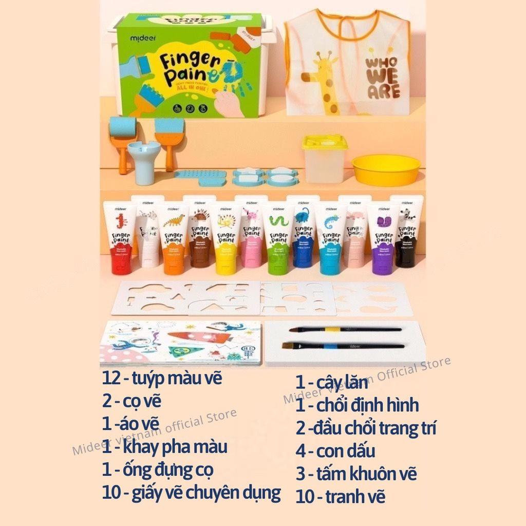 Hình ảnh Finger Paint Mideer bộ màu kèm dụng cụ chính hãng an toàn cho bé