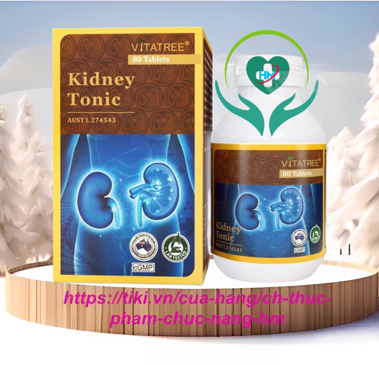 Viên uống bổ thận nam, nữ Vitatree Kidney Tonic , lọ 80v, nhập khẩu Úc