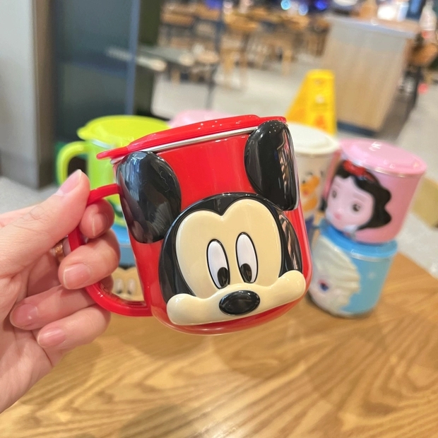 Ly giữ nhiệt Disney có nắp hình chuột mickey đỏ nổi 3D cho bé trai 260m - LYMICKEY