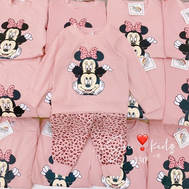 Bộ cotton hoạ tiết Mickey cực xinh cho bé gái 8-18kg