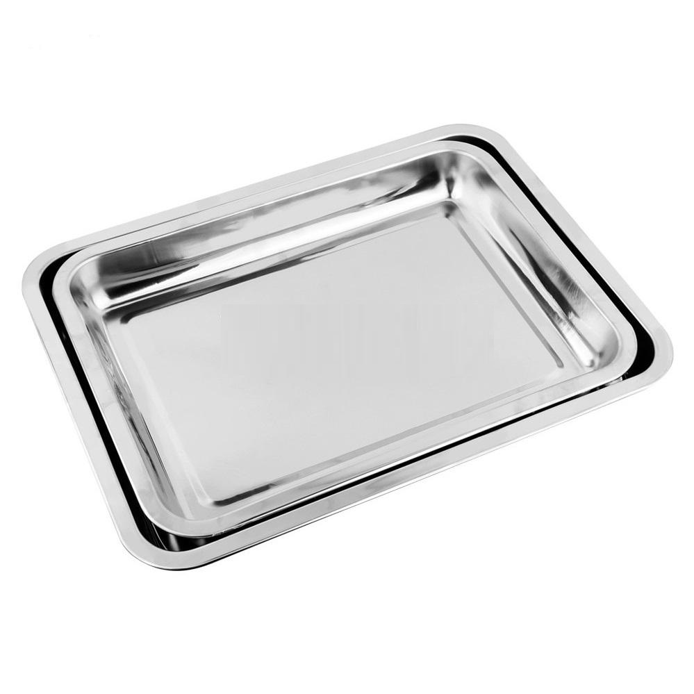 Khay inox đựng đồ ăn cao cấp - khay hình chữ nhật