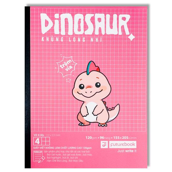 Bộ 10 Tập Khủng Long Nhí A5 - 4 Ô Ly - 96 Trang 120gsm + Kèm 2 Túi Nhãn Vở Ngẫu Nhiên - Futurebook DG-961 - Mẫu 5