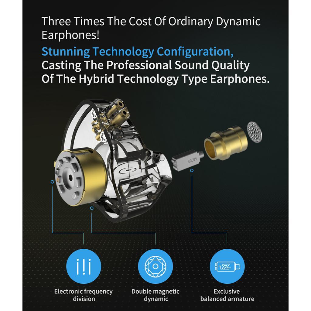 KZ PRO In Ear Earphone Balanced Armature Sport Headset HiFi Earbuds Black