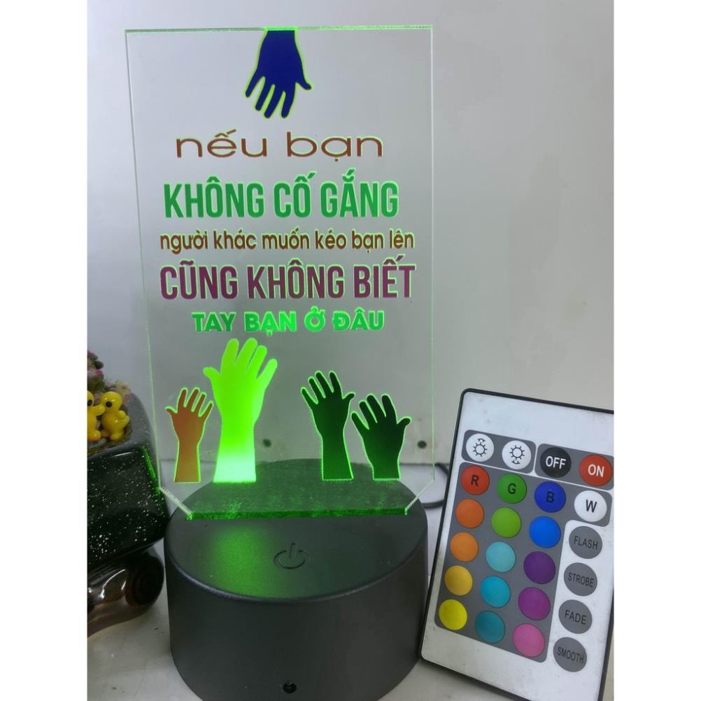 32 -Tranh đèn led động lực đẹp - nếu bạn không cố giắng - đèn led trang trí bàn làm việc- Dled-32