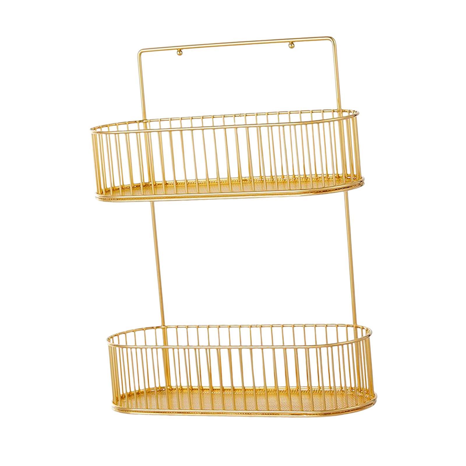 Bathroom Storage Basket Shampoo Holder Wall Mount Shower Caddy No Drilling
