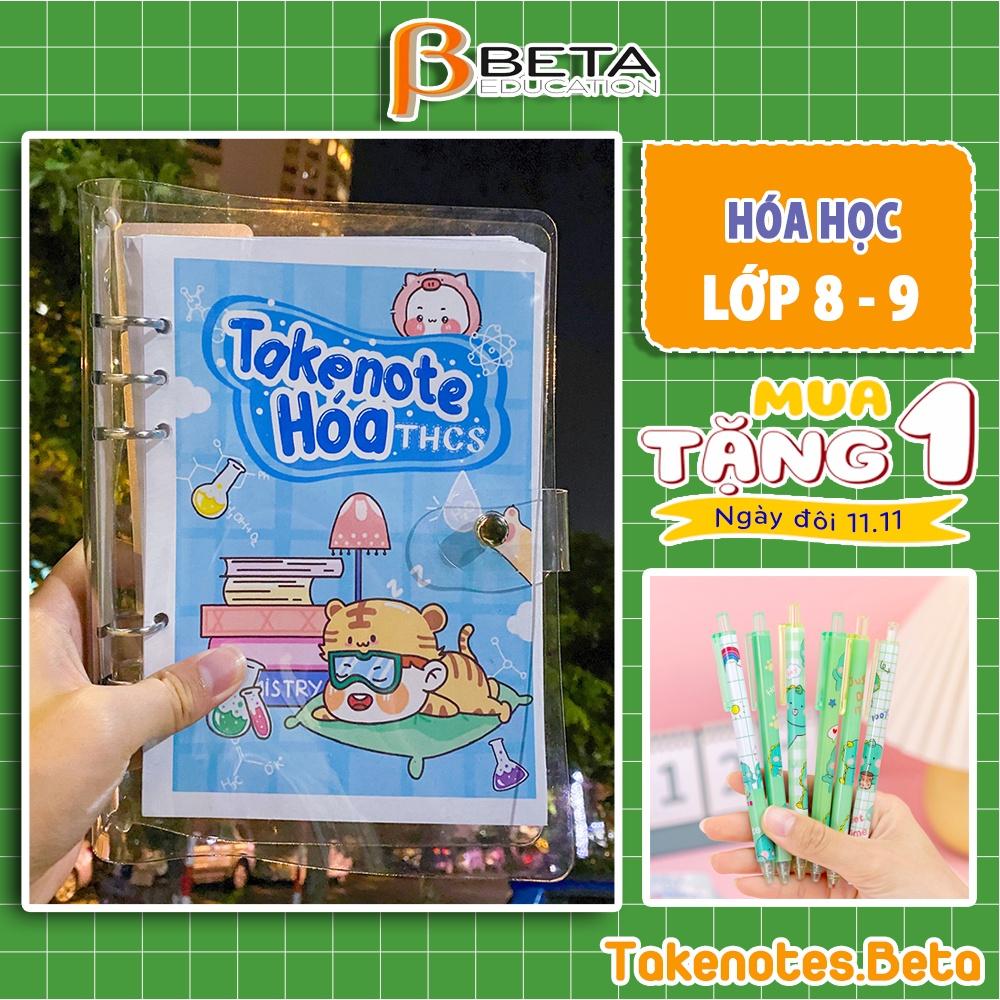 Sổ takenotes Hóa Học cấp 2, sổ tay kiến thức Hóa lớp 8, sổ lò xo bìa trong Beta, sổ còng BINDER do BETA biên soạn