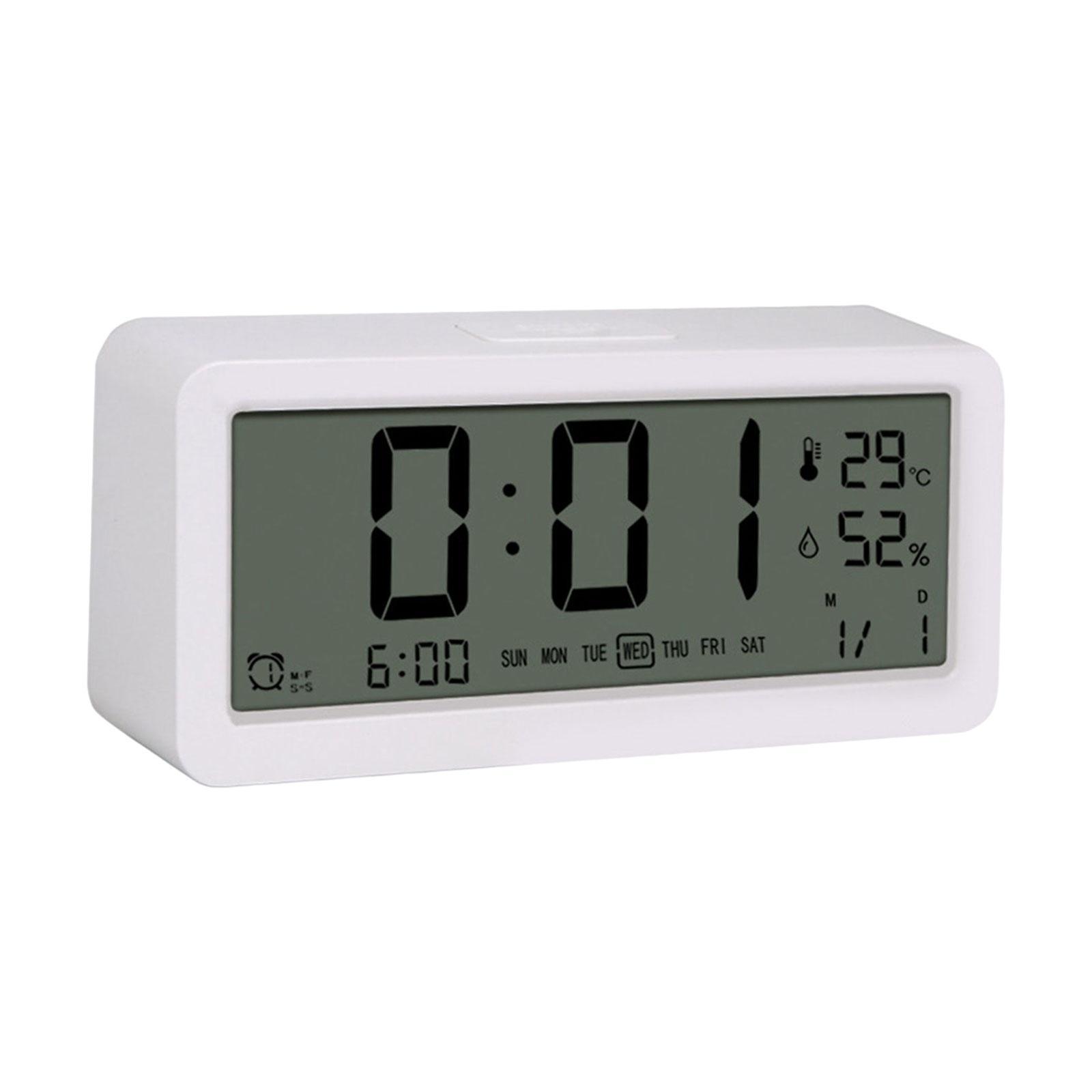 Digital Alarm Clock Temperature Humidity Display for Kids Tabletop Bedroom
