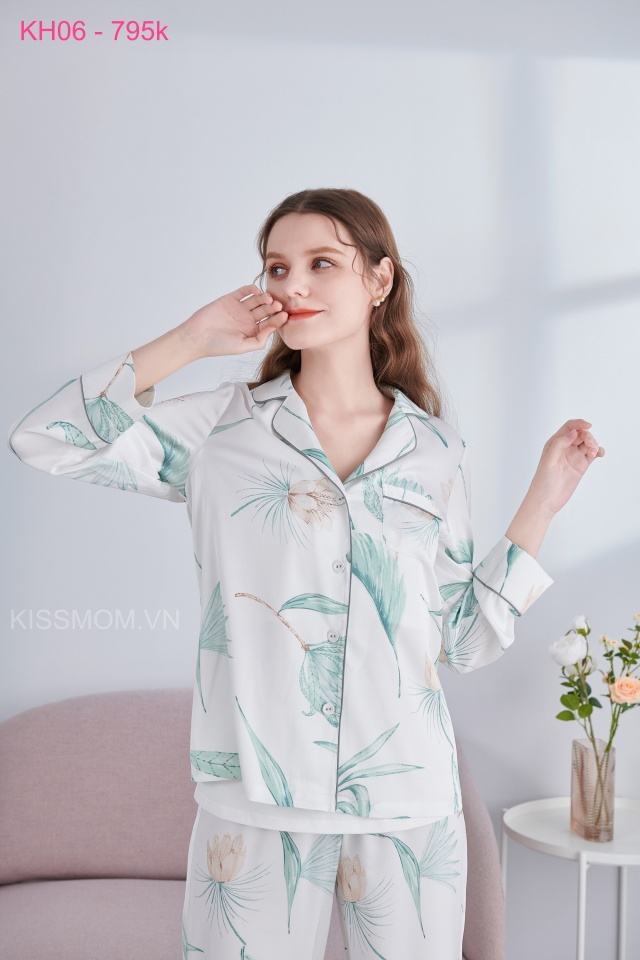 Bộ Quần Áo Sau Sinh Mùa Hè Cao Cấp, Mẹ cho bé ti không lo nóng bức, vải silk lụa cao cấp, thiết kế hoạ tiết hoa mẹ mặc sang, thanh lịch