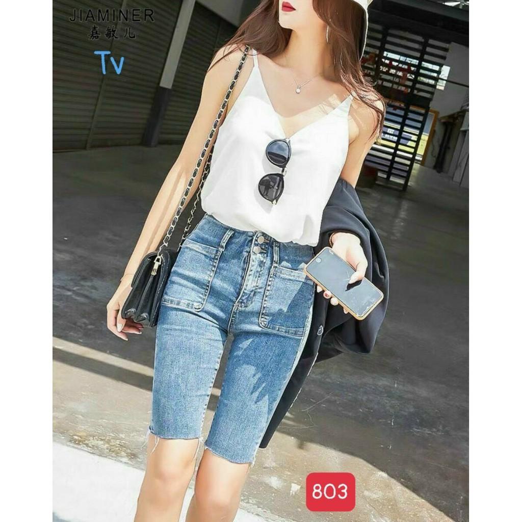 Quần bò nữ ngắn murad_fashion, quần short jean nữ màu xanh eo co giãn cao cấp phong cách HÀN QUỐC 2021 JN803