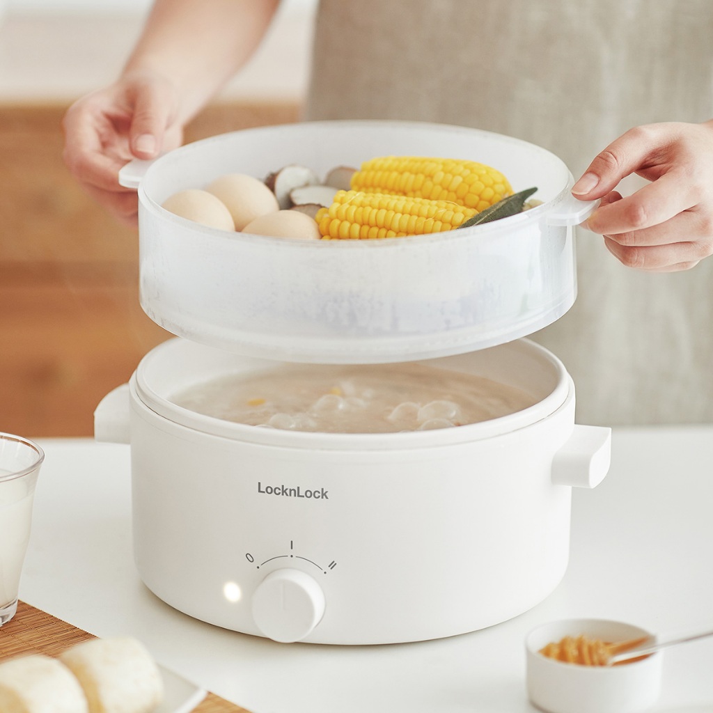 Nồi Điện Đa Năng LocknLock Bianco Electric Multipot Bảo Hành Chính Hãng EJP134IVY-5L - Hàng Chính Hãng