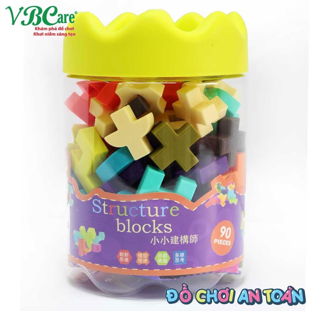 Đồ chơi xếp khối bột lúa mạch dạng khối vuông