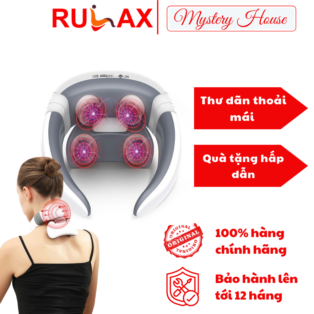 Máy Massage Cổ Xung Điện ÉM 9 RULAX  4 Chức Năng Công Suất 18000 Pa