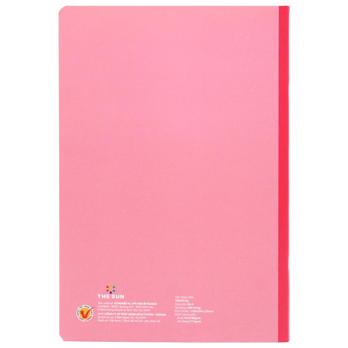 Tập Sinh Viên Tropical - Kẻ Ô - 200 Trang 80gsm - The Sun (Mẫu Bìa Giao Ngẫu Nhiên)