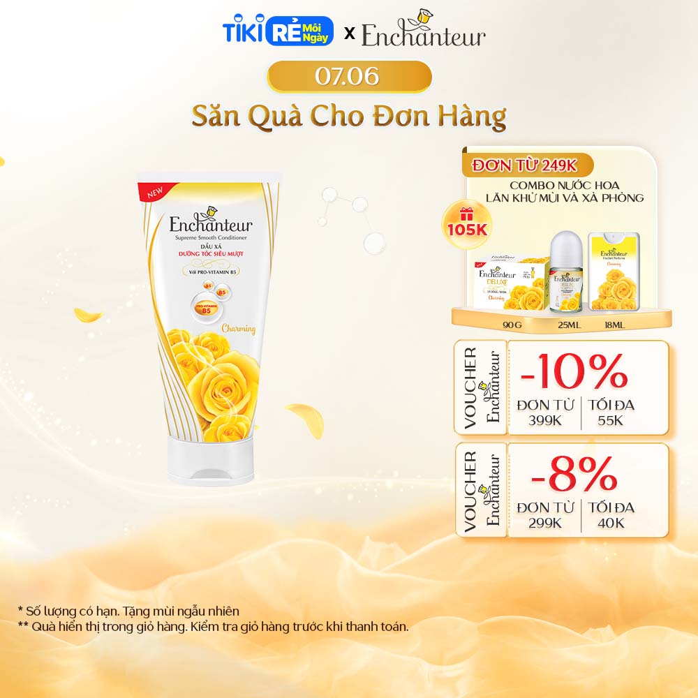 Dầu xả nước hoa Enchanteur Charming dưỡng tóc siêu mượt 335gr