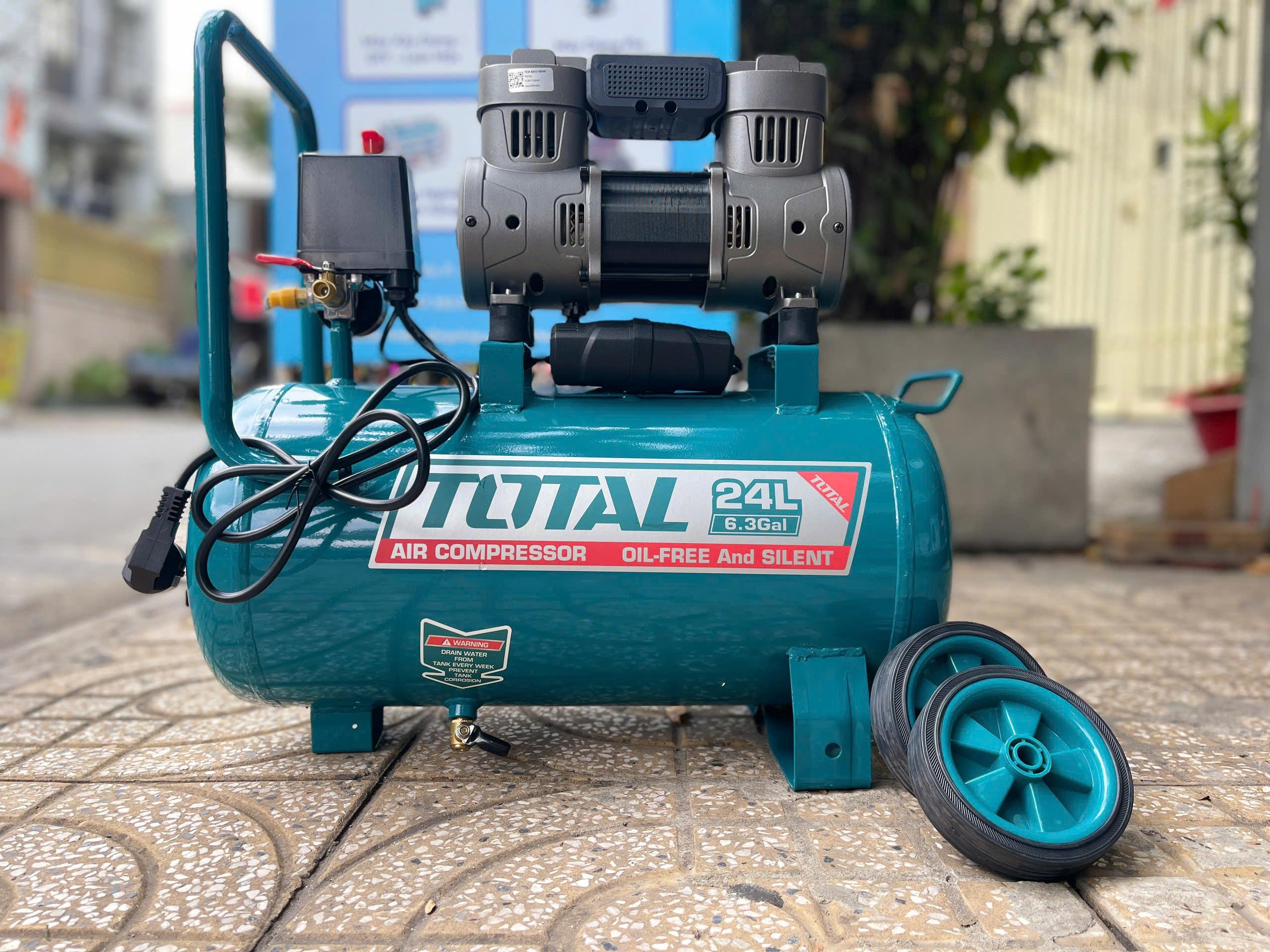 MÁY NÉN KHÍ KHÔNG DẦU 24L/1100W 8BAR TOTAL TCS1110242T - HÀNG CHÍNH HÃNG