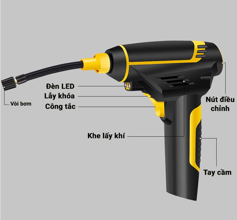 Bơm hơi cầm tay tự ngắt khi đầy hơi - hàng OEM