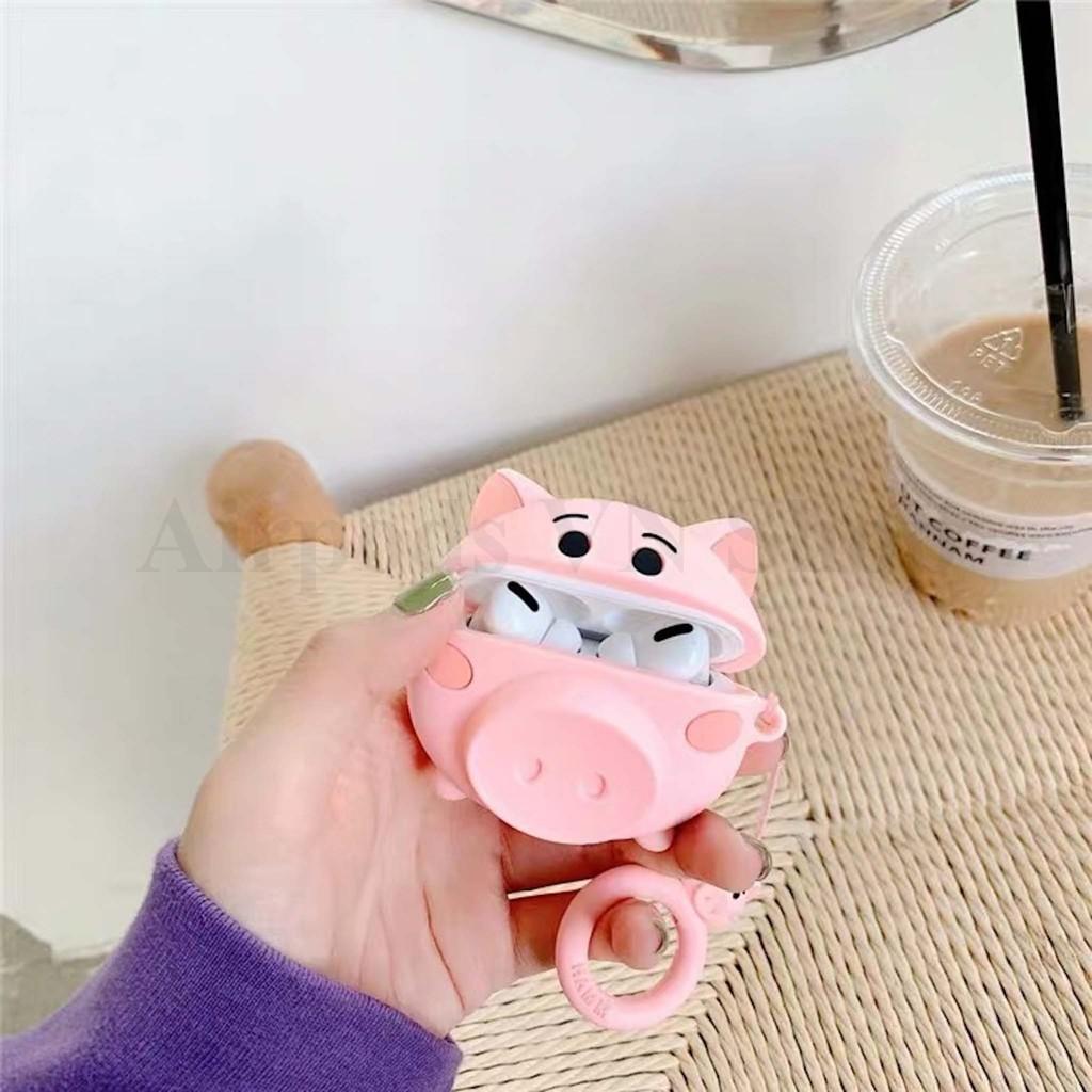 Bao Case Ốp dành cho airpod pro heo hồng kute silicon 3D cao cấp