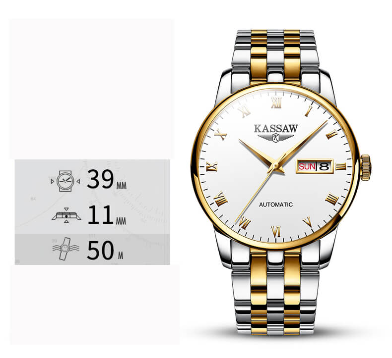 Đồng hồ nam chính hãng KASSAW K853-1 chống nước,chống xước,kính sapphire ,hàng mới 100% ,Đồng hồ cơ