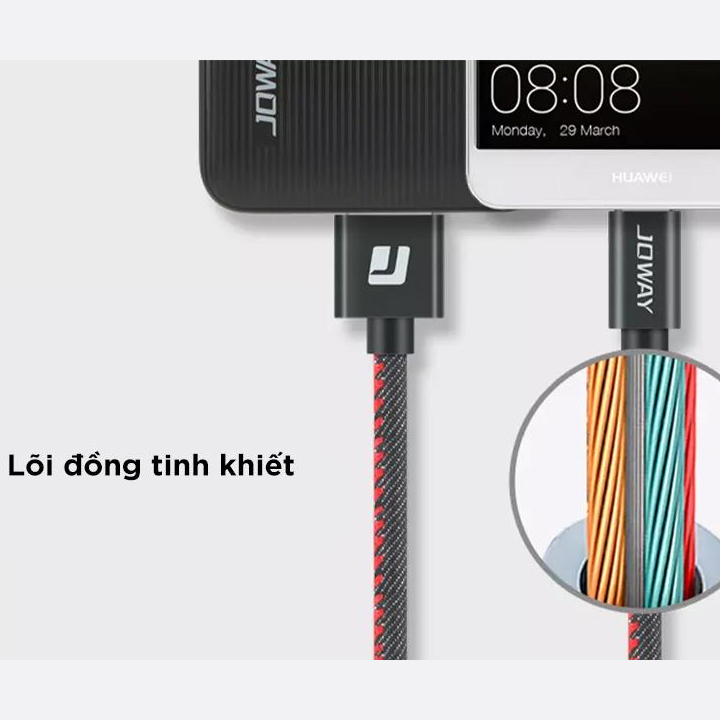 Cáp sạc nhanh MicroUSB JOWAY LM19 - Hành Chính Hãng