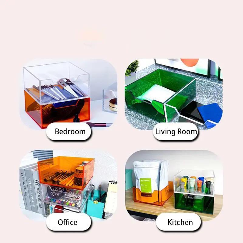Acrylic Thùng Bảo Quản Cho Cà Phê, Viên Ăn Nhẹ, Văn Phòng Phẩm, Mỹ Phẩm, Hộp Acrylic Trong suốt - Trong Suốt