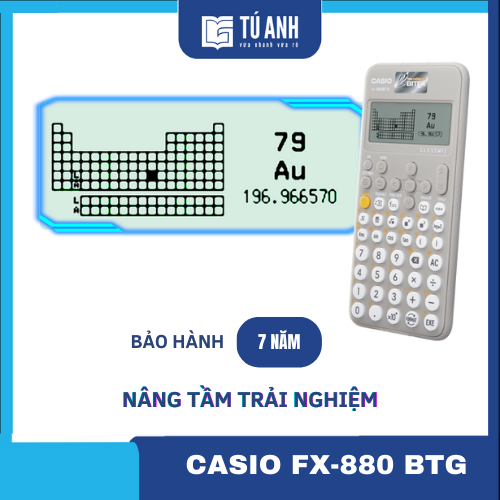 Máy Tính Casio Fx - 880 Btg Lựa Chọn Màu Sắc - Xám Trắng