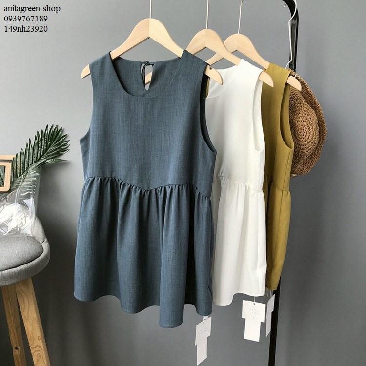 Nh23920-ÁO KIỂU SÁT NÁCH BABYDOLL