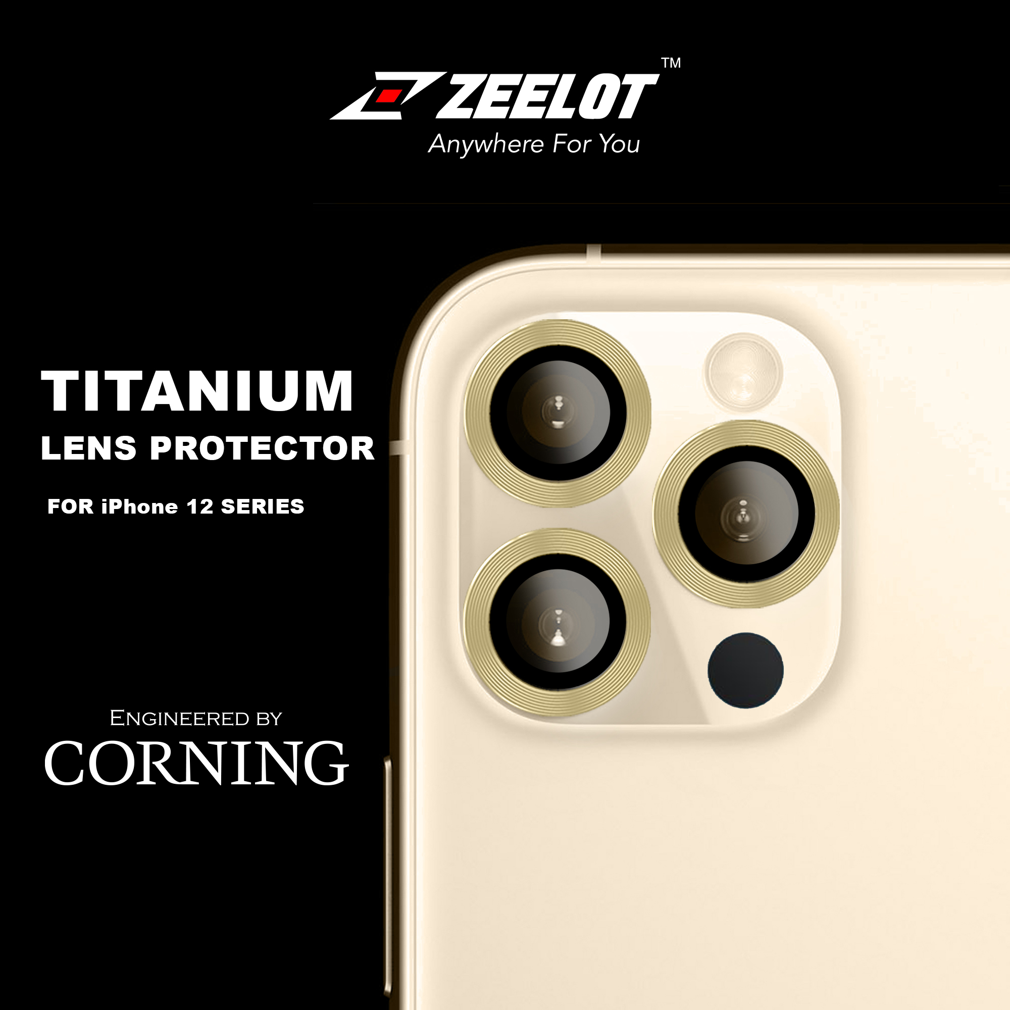 Kính Cường Lực Camera Lens Zeelot Titanium Dành Cho iPhone 12 Promax/ 12 Pro_ Hàng Chính Hãng