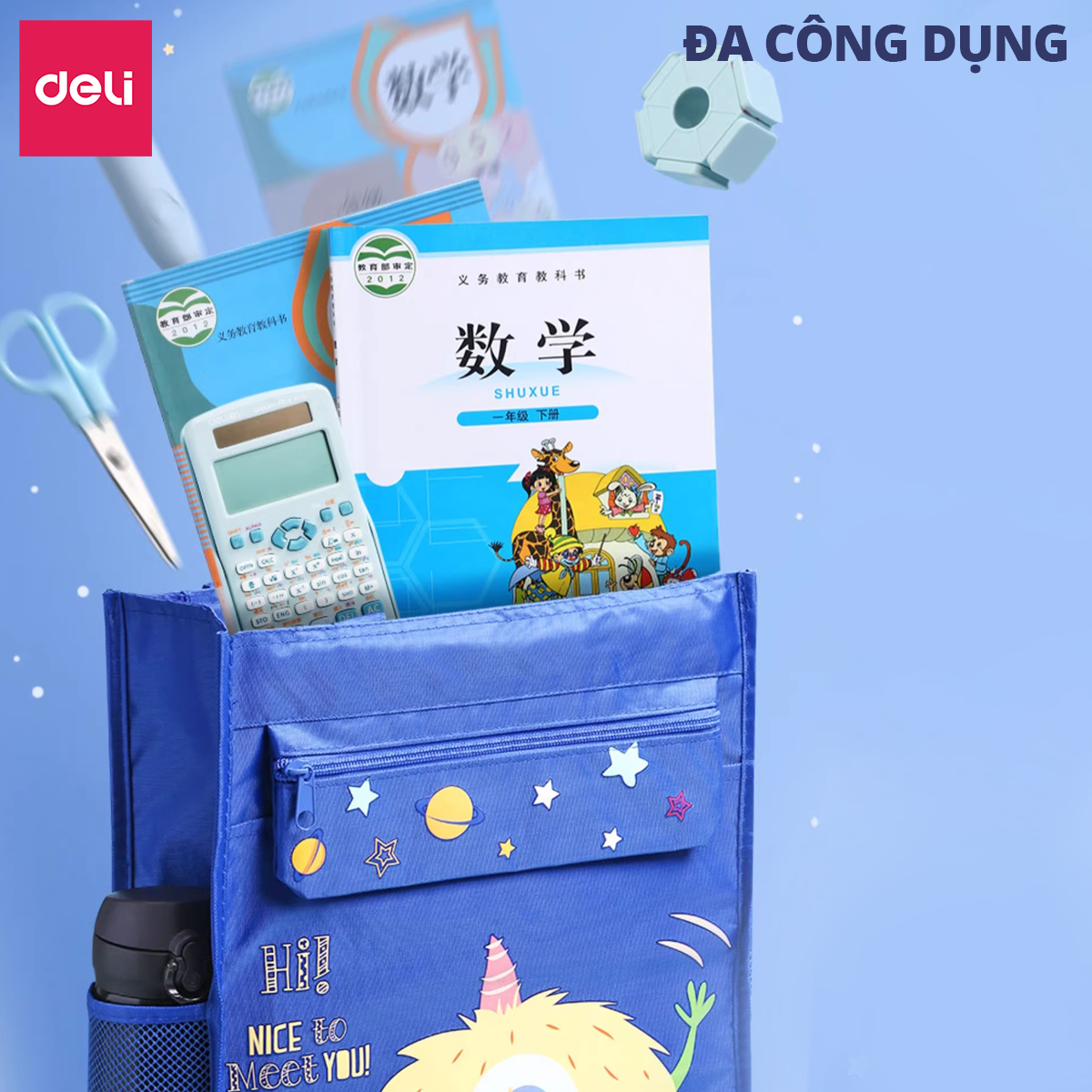 Túi Tote Túi Học Thêm Deli Vải Canva Deli Dễ Thương Sức Chứa Lớn Chống Nước, Chống Bụi Đựng Tài Liệu Sách Vở Học Sinh
