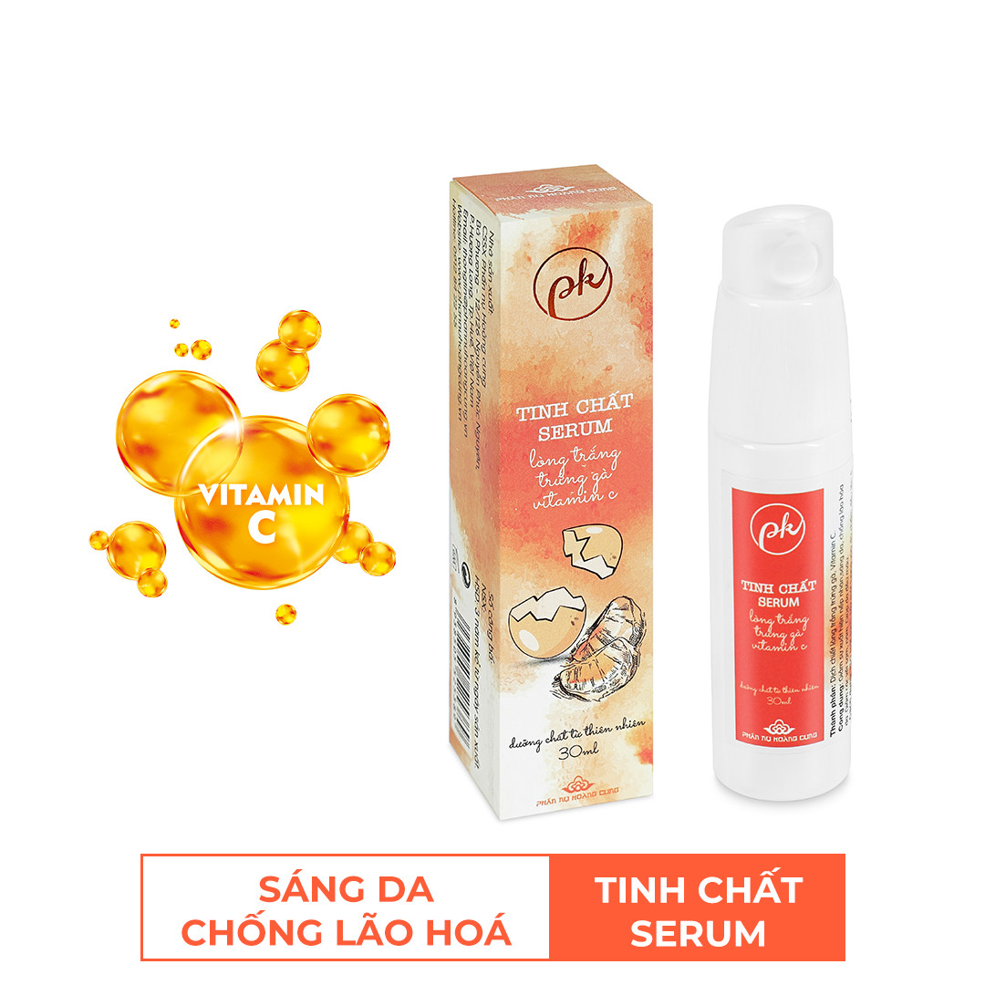 Tinh Chất Serum Vitamin C PK - Bí Quyết Sáng Da, Chống Lão Hóa Da (30ml) + Tặng Kèm 1 Hộp Bông Tẩy Trang 50 Miếng - Hàng Chính Hãng.