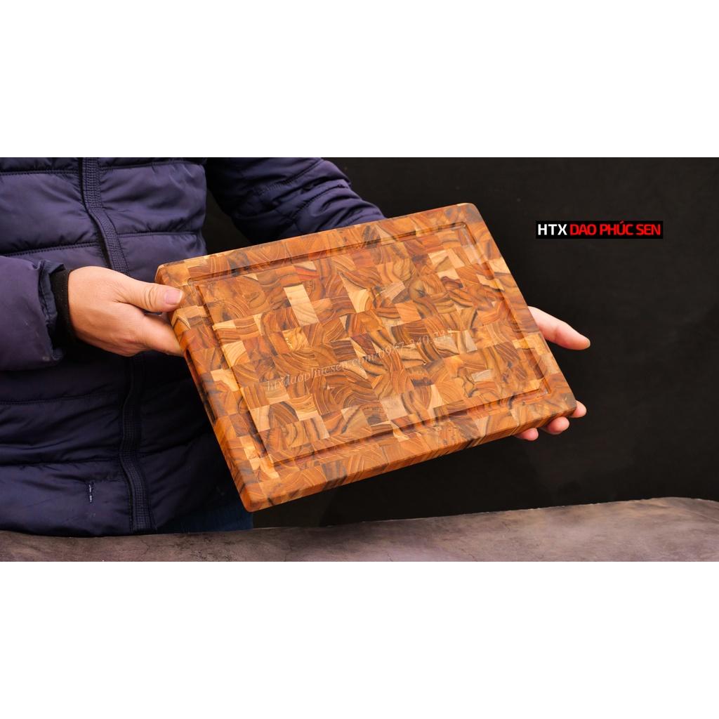 Thớt Gỗ Teak Cao Cấp - Cắt Thái, Trang Trí - 35x25x2,5cm - DC02 | HTX DAO PHÚC SEN