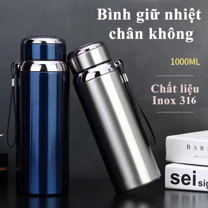 Bình Giữ Nhiệt 1000 ml INOX SUS 316 kiểu dáng thể thao, giữ nóng lạnh tốt, Có Tấm Lọc, Giữ Nhiệt Lên Đến 24 Tiếng