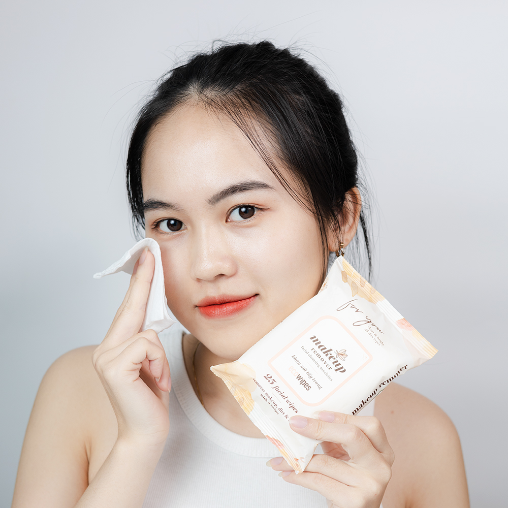 Khăn giấy ướt tẩy trang Makeup Remover Ecowipes gói 25 tờ làm sạch lớp trang điểm nhanh chóng