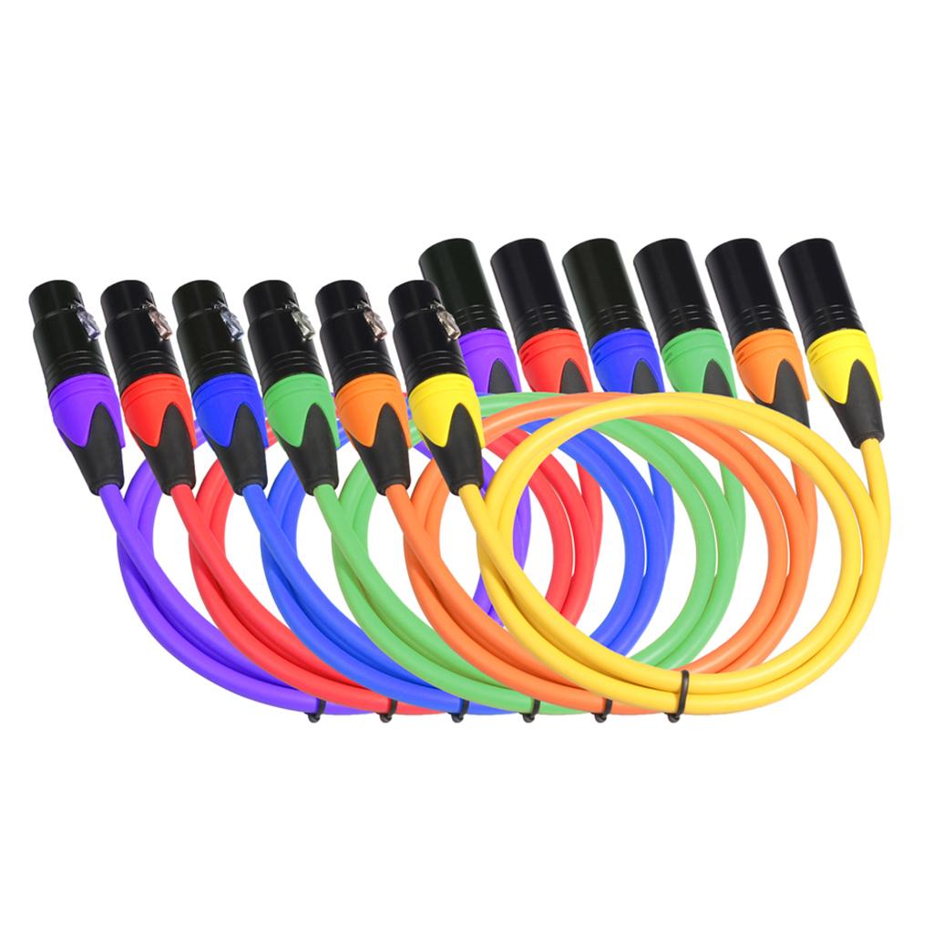 3 Pin XLR Male To XLR Female Balanced Mic Cable Wire, Purple