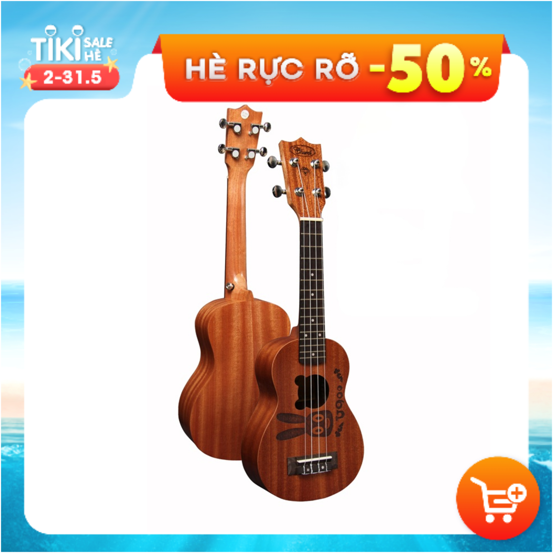 Đàn Ukulele Soprano Chard U-21CT, Mặt Đàn Gỗ Gụ, Nhỏ Gọn