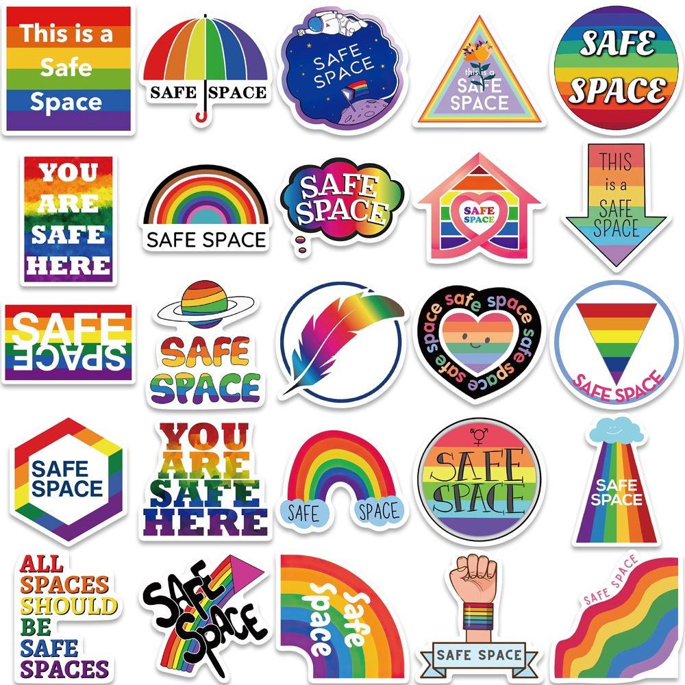 Set 50 Cái STICKER Cầu Vồng 7 Màu Chống Thấm Nước Trang Trí Điện Thoại , Laptop , Vali Siêu Nét