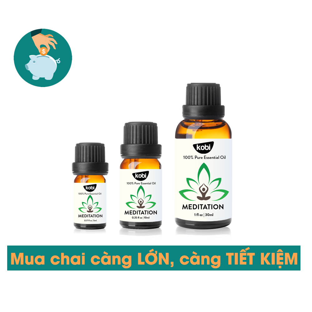 Tinh Dầu Kobi Meditation - Tinh Dầu Thiên Nhiên Nguyên Chất Giúp Tĩnh Tâm, Thư Thái Tinh Thần, Thở Sâu Và Tập Trung Tư Tưởng, Thích Hợp Dùng Với Đèn Xông, Máy Khuếch Tán Và Máy Xông Tinh Dầu