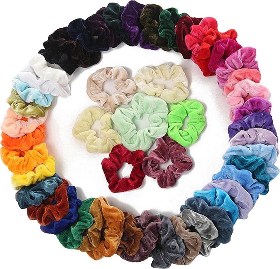 50 Miếng Tóc Scrunchies Thun Nhung Tóc Scrunchy Dây Buộc Tóc Dây