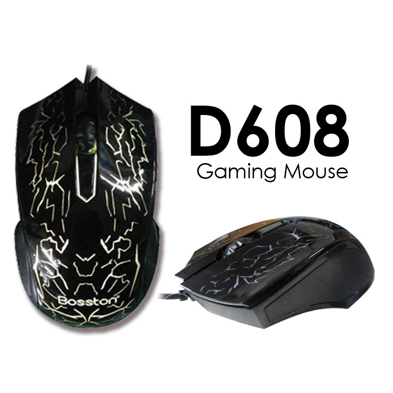 Combo Chuột Chuyên Game Bosston D608 + Tặng Kèm Bộ Vệ Sinh 6 Món  - HÀNG CHÍNH HÃNG