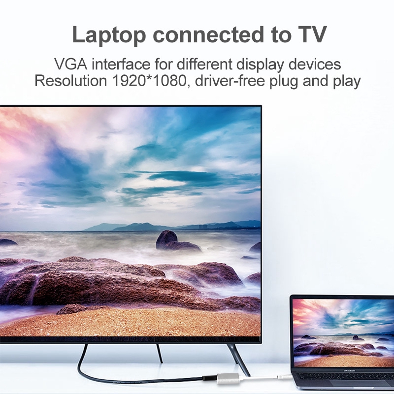 Cáp chuyển đổi hub Type C 4K Vinetteam 4 in 1 Type C ra HDMI VGA USB 3.0 và cổng sạc chuyên dụng cho điện thoại, laptop hỗ trợ chế độ Dex - hàng chính hãng