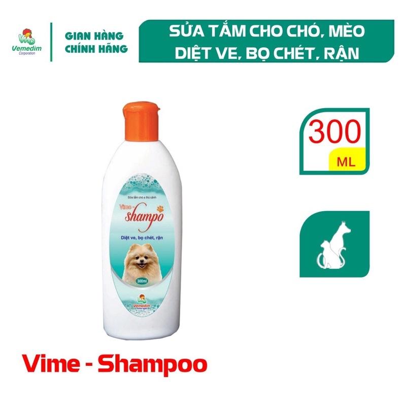 Sữa Tắm Diệt Ve Rận Bọ Chét Chó Mèo Vimedim Shampo Chai 300ml