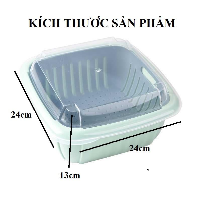 Set rổ 3 chi tiết HOT HOT HOTđựng rau củ quả, thực phẩm có tay cầm và lỗ thoát nước bằng nhựa ABS cao cấp