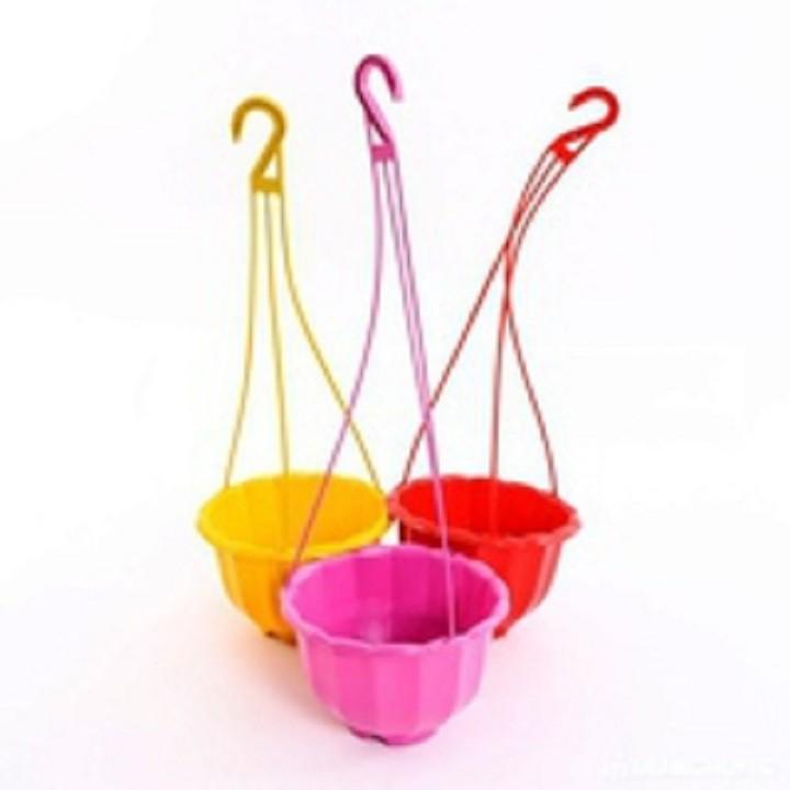 10 chậu hoa treo | 10 chậu trồng hoa có móc treo hình bí ngô - Size 22 x16 cm
