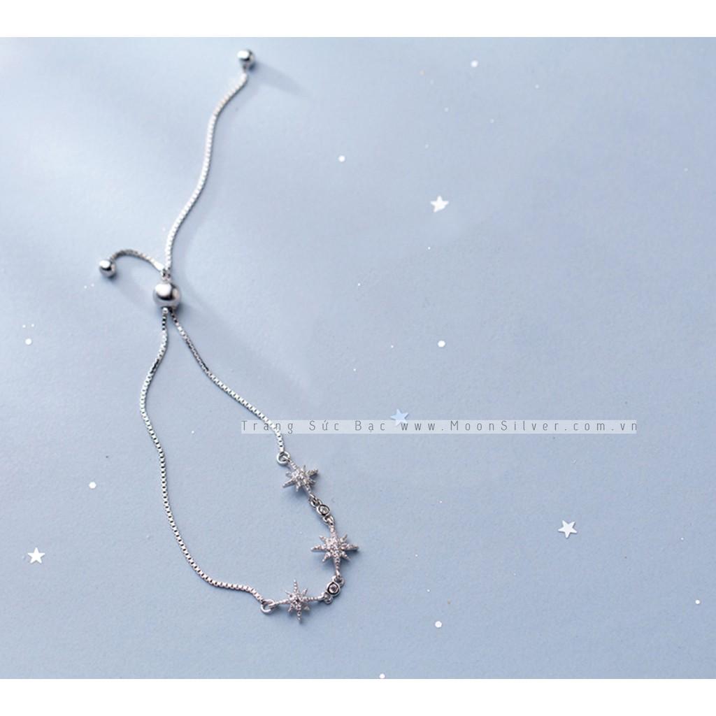 Lắc tay bạc moonsilver, vòng tay bạc nữ hoa tuyết