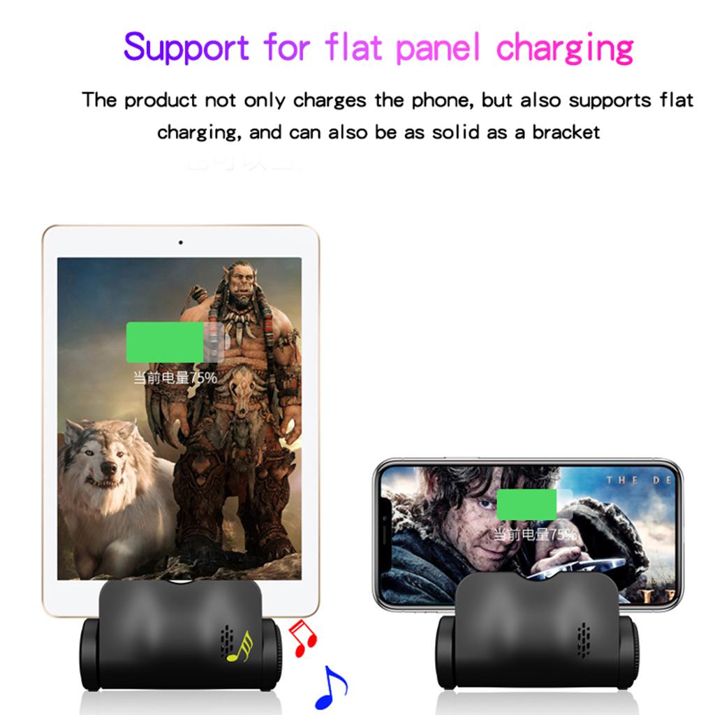 3 in 1 Qi Wireless Charger Fast Charging Pad Base for iPhone X black