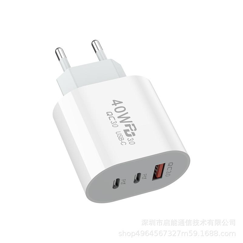 Đầu sạc nhanh kép PD2A + 5V2A theo phong cách mới nhất theo tiêu chuẩn Châu Âu Ba cổng A + C tiêu chuẩn Hoa Kỳ phù hợp với đầu sạc điện thoại di động Apple Android